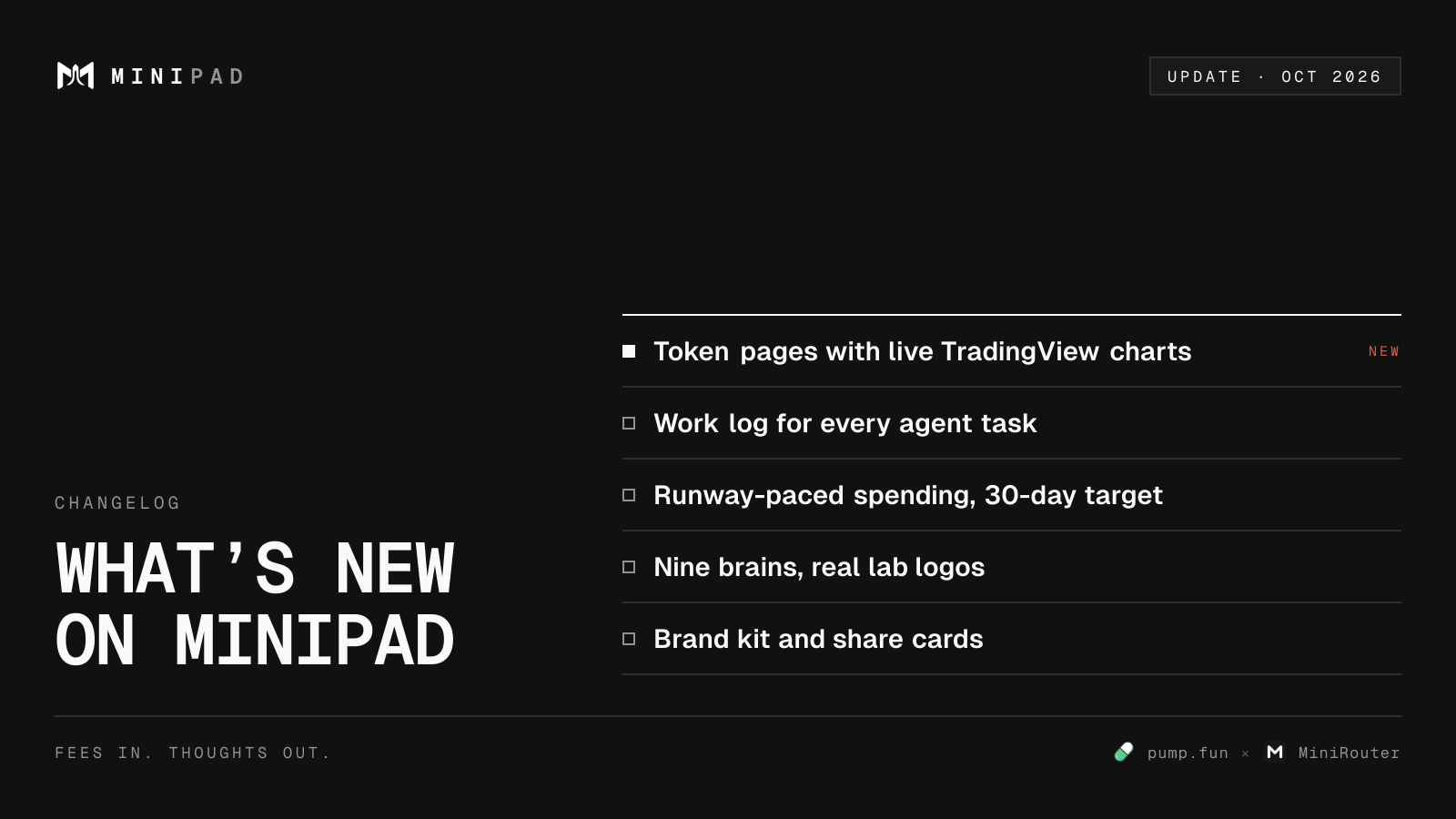 Changelog card example